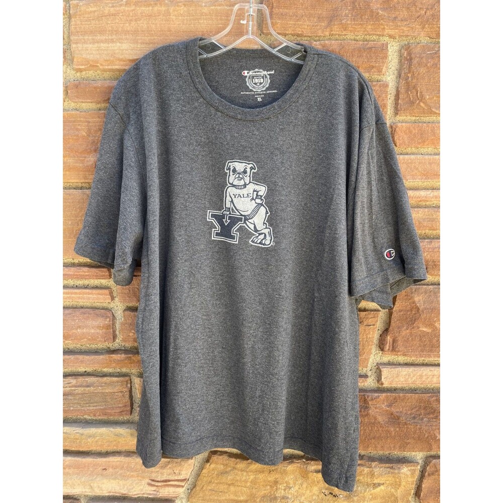 Champion Yale University Bulldogs T Shirt XL Dark Gray Small Logo Men’s Tee
